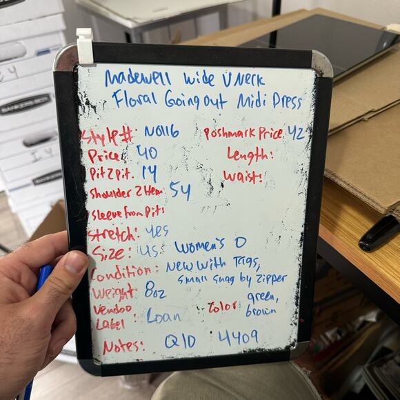 Madewell Wide V Neck Floral Going Out Midi Dress US Women's O New - Picture 8 of 8